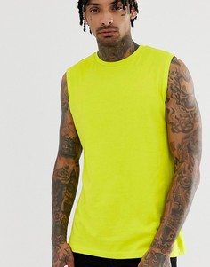 Неоново-зеленая майка из органического хлопка ASOS DESIGN-Зеленый