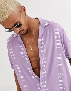 Oversize-рубашка от комплекта с логотипом ASOS DESIGN-Фиолетовый