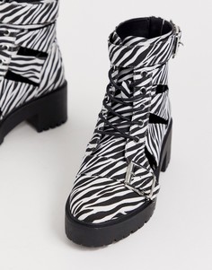 Массивные ботинки с вырезами и принтом ASOS DESIGN-Мульти