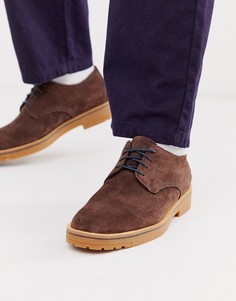 Коричневые замшевые туфли на шнуровке Timberland-Коричневый
