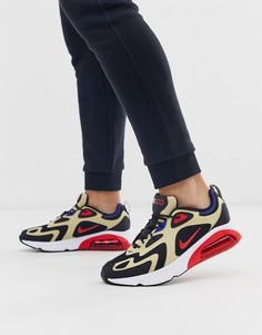 Черные кроссовки с бежевыми вставками Nike Air Max 200-Черный