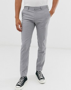 Серые строгие облегающие брюки Burton Menswear-Серый