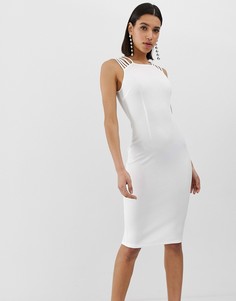 Белое облегающее платье с бретелями AX Paris-Белый