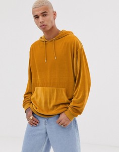 Желтый вельветовый oversize-худи ASOS DESIGN