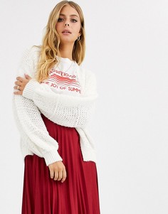 Кардиган с декоративной строчкой ASOS DESIGN-Белый