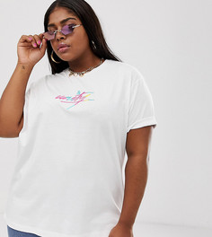 Oversize-футболка с вышивкой ASOS DESIGN x glaad& Curve-Белый
