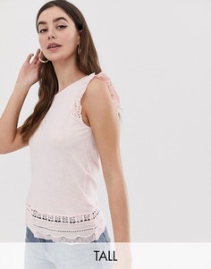Топ с оборками на рукавах New Look Tall-Розовый
