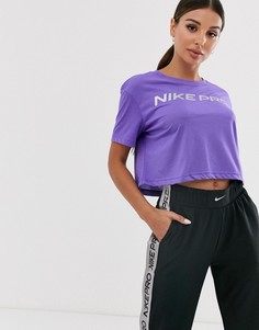 Фиолетовая укороченная футболка Nike Pro training-Фиолетовый