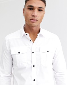 Белая рубашка в стиле милитари River Island-Белый