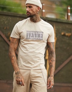 Футболка с принтом ASOS DESIGN-Бежевый