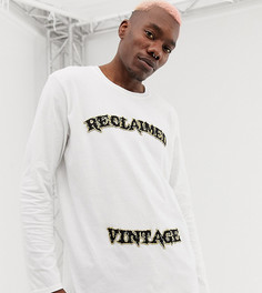 Белый лонгслив с логотипом Reclaimed Vintage inspired-Черный