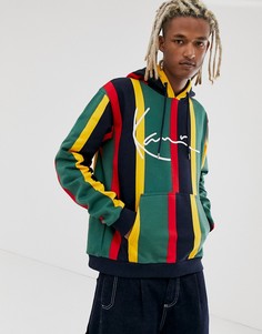 Зеленый худи в полоску Karl Kani Signature