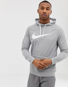 Худи серого цвета с логотипом-галочкой Nike Training-Серый