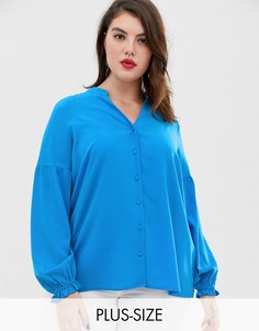 Блузка с объемными рукавами Junarose-Синий