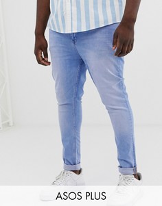 Светлые супероблегающие джинсы ASOS DESIGN Plus-Синий