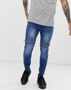 Супероблегающие джинсы с молниями APT giles-Синий
