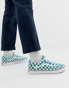 Кроссовки в зеленую клетку Vans Comfycush Old Skool-Зеленый