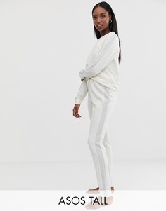 Комплект из лаконичного свитшота и джоггеров для дома ASOS DESIGN Tall-Кремовый