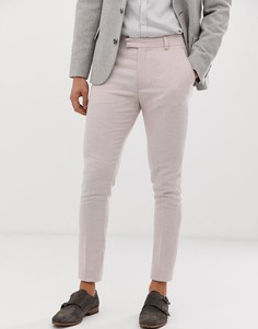Светло-розовые саржевые брюки скинни ASOS DESIGN-Розовый