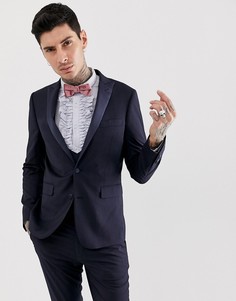 Приталенный пиджак от смокинга Devils Advocate-Темно-синий