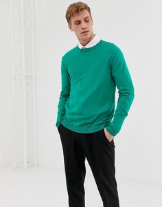 Зеленый хлопковый джемпер ASOS DESIGN