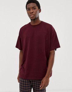 Бордовая oversize-футболка с круглым вырезом ASOS DESIGN-Красный