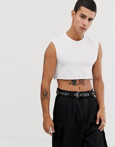 Белая укороченная майка из органического хлопка ASOS DESIGN-Белый