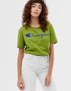 Свободная футболка с логотипом Champion-Зеленый