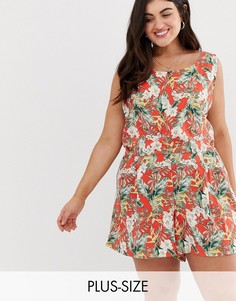 Платье мини с цветочным принтом Brave Soul Plus-Мульти