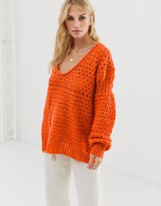 Джемпер с добавлением шерсти Free People Crashing Waves-Красный
