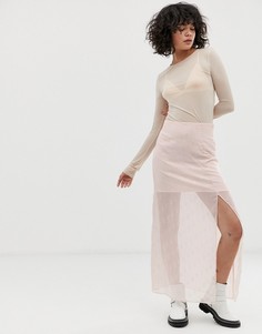 Прозрачная юбка с подкладкой и отделкой Wild Honey-Розовый