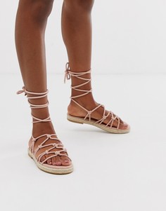 Сандалии-эспадрильи с узлами ASOS DESIGN-Розовый