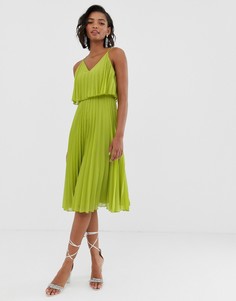 Плиссированное платье с кроп-топом ASOS DESIGN-Зеленый