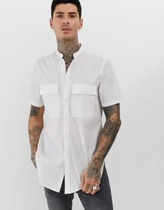 Белая удлиненная рубашка классического кроя ASOS DESIGN-Белый