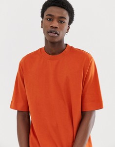 Свободная футболка из мягкого хлопка ASOS WHITE-Оранжевый