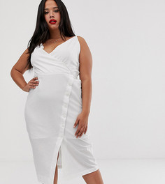 Асимметричное платье миди с запахом Urban Bliss Plus-Белый