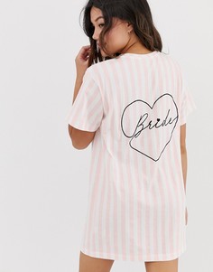 Пижамная футболка ASOS DESIGN-Розовый