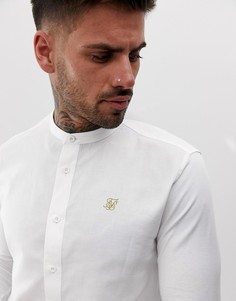 Белая рубашка с воротником на пуговицах Siksilk-Белый