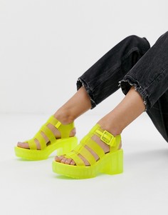 Желтые босоножки на каблуке ASOS DESIGN-Желтый