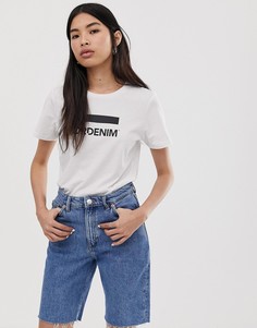 Футболка из органического хлопка с логотипом Dr Denim Luna-Белый