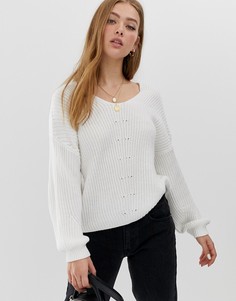 Джемпер с V-образным вырезом Only-Кремовый