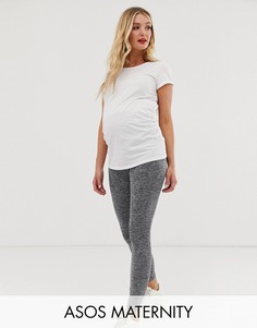 Меланжевые леггинсы ASOS DESIGN Maternity-Серый
