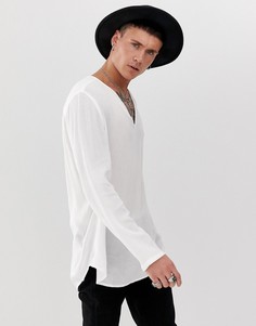 Белая рубашка классического кроя из вискозы ASOS DESIGN-Белый