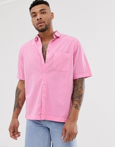Розовая фактурная oversize-рубашка ASOS DESIGN-Розовый
