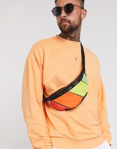 Сумка-кошелек на пояс в стиле колор блок из искусственной кожи ASOS DESIGN-Мульти