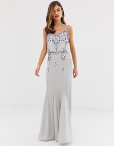 Декорированное платье макси Frock & Frill-Серый