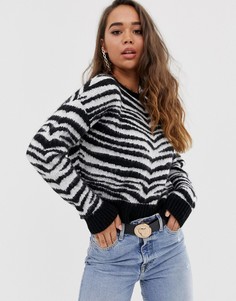 Джемпер с зебровым принтом ASOS DESIGN-Мульти