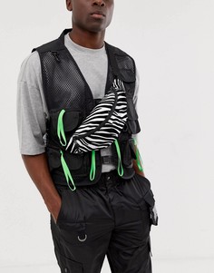 Сумка-кошелек на пояс с зебровым принтом ASOS DESIGN-Мульти