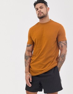 Коричневая футболка из органического хлопка с круглым вырезом ASOS DESIGN-Коричневый