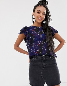 Свободный топ с принтом Monki-Мульти